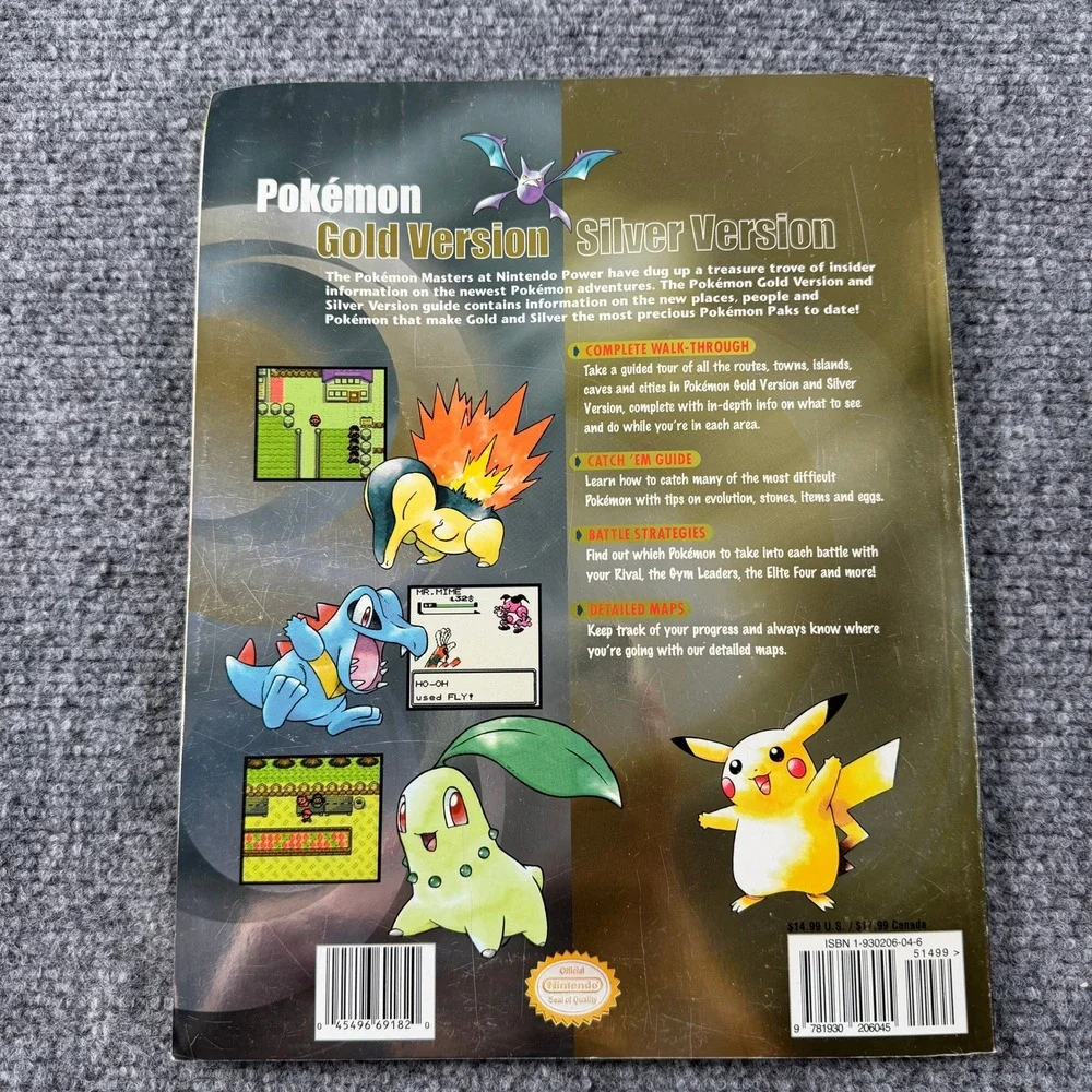 Nintendo Pokemon Strategy Guide Gold Silver Version Player's Guide Vintage Book